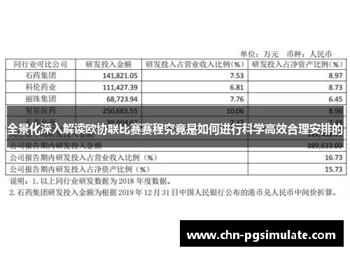 全景化深入解读欧协联比赛赛程究竟是如何进行科学高效合理安排的